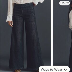 Anthropologie- Maeve Black scalloped jeans